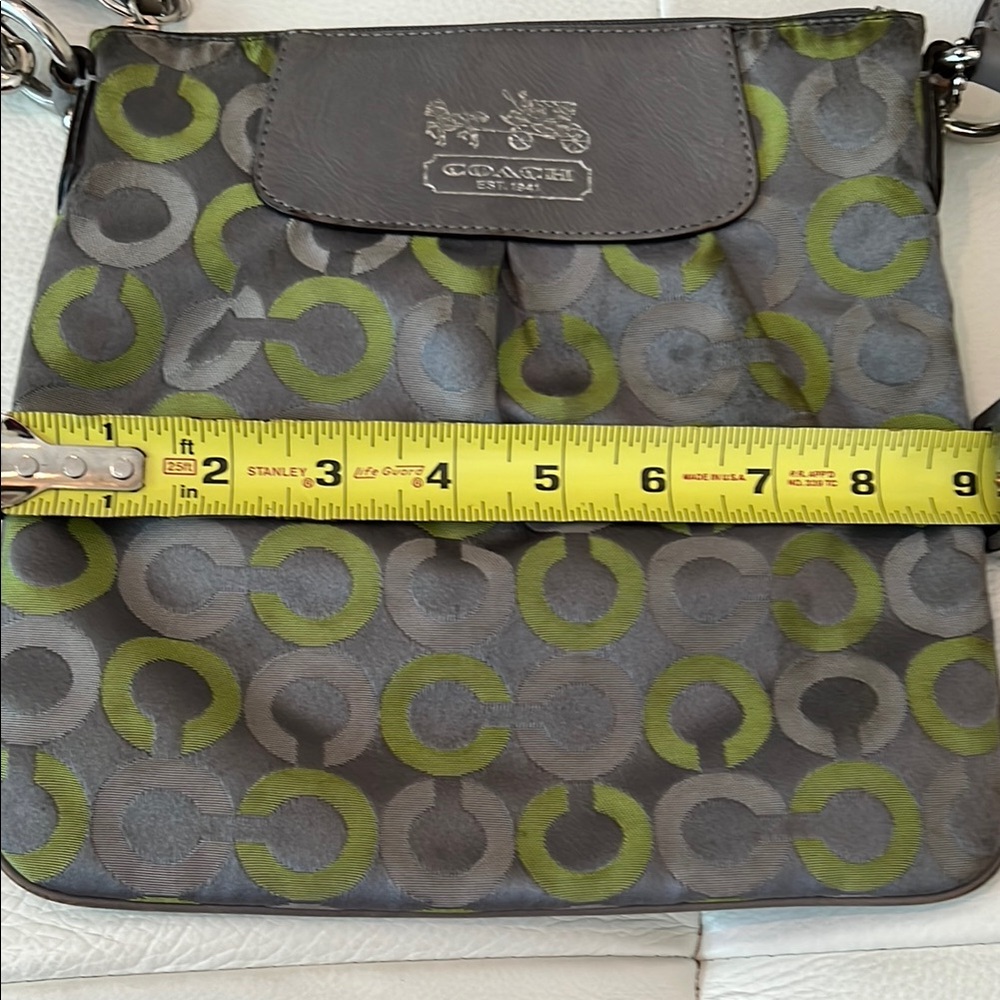 Coach Gray and Green Patterned Crossbody Bag - Picture 8 of 10